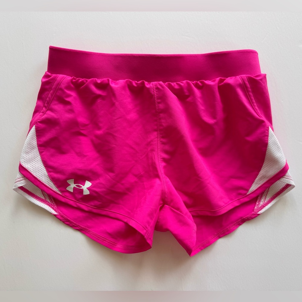 Under Armour Shorts Girls Pink Athletic Sporty Running Youth